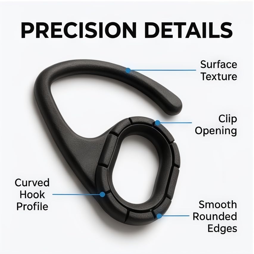 Adjustable Ear Hooks 2 Pairs Compatible with JBL Tune Buds, Clip On Earbud Hooks, Anti-Drop Secure Fit for Running, Gym, Workout, Cycling, Lightweight Earbuds Accessories