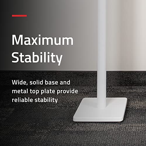 Fluance Floor Speaker Stands for Surround Sound and Bookshelf Speakers with Solid Construction, Adjustable Floor Spikes, Rubber Isolation Feet, Cable Management, Square Base - Matte White/Pair SS05SWH - style: Matte White - Square Base
