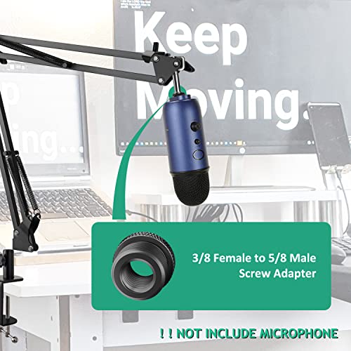 Blue Yeti Mic Screw Adapter 5/8 Male to 3/8 Female, Metal Screw Thread Adapter for Blue Yeti X/Blue Yeti/Snowball Mic Boom Arm Stand, 8 Pcs (Black) - color: 3/8 - 5/8