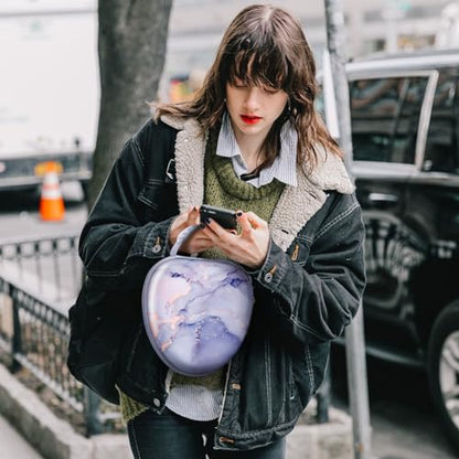 Fintie Hard Case for AirPods Max 2 (2026) and AirPods Max 1 (2024/2020) | Travel Carrying Storage Bag, Shockproof, Protective, Auto Wake/Sleep, Lilac Marble - color: lilac marble