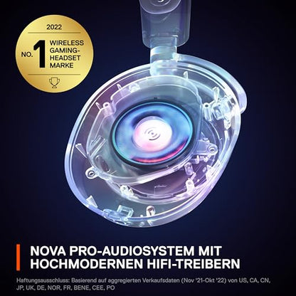 SteelSeries Arctis Nova Pro Wireless Multi-System Gaming Headset — Neodymium Magnetic Drivers — Active Noise Cancellation — 2 Battery System — ClearCast Gen 2 Mic — PC, PS5, PS4, Switch, Mobile - color: Black, style: PC
