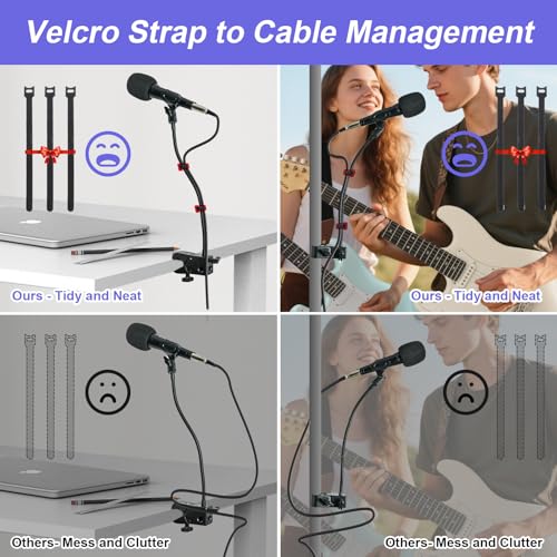 2 in 1 Quick-Release Microphone Holder, Gooseneck Microphone Stand Holder Compatible with Shure/Fifine / AT2020 / Pyle/Blue Snowball/Razer for Lectern Meetings Lectures Pulpit Streaming Gaming Studio - style: Clamp Desk&Mic Stand Holder