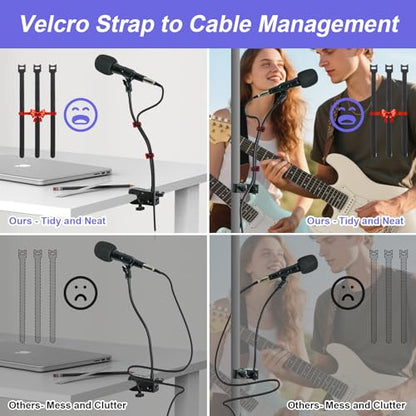 2 in 1 Quick-Release Microphone Holder, Gooseneck Microphone Stand Holder Compatible with Shure/Fifine / AT2020 / Pyle/Blue Snowball/Razer for Lectern Meetings Lectures Pulpit Streaming Gaming Studio - style: Clamp Desk&Mic Stand Holder