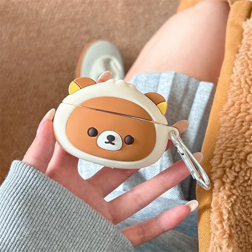 Wireless Charging Earphone Case Compatible with Airpods 4, Cute Kawaii Bear Design Soft Silicone Full Body Protective Skin Cover, Kids Girls Women Cartoon Earbuds Accessories - color: Bear, size: Airpods 4