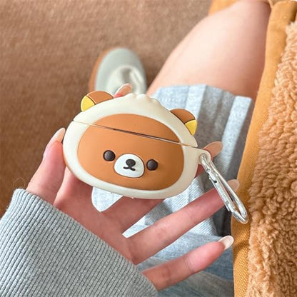 Wireless Charging Earphone Case Compatible with Airpods 4, Cute Kawaii Bear Design Soft Silicone Full Body Protective Skin Cover, Kids Girls Women Cartoon Earbuds Accessories - color: Bear, size: Airpods 4
