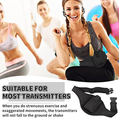 Jexine 12 Pack Mic Belt Wireless for Theatre Neoprene Microphone Holder with Anti Dropping Strap Sweat Absorbent Belt Waistband Bag for Fitness Instructor Vertical Speaker