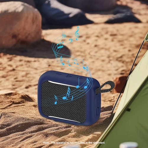 Anti-Collision Silicone Cover Waterproof Soft Anti-Drop Protective Case Anti-Scratch Shell for GO5 Portable Bluetooth Speaker Shockproof Protective Sleeve - color: Dark Blue