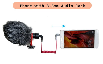 3.5mm TRS to TRRS Microphone Patch Cable Mic Cord Compatible with iPhone, Smartphone, Tablets for Rode SC7, VideoMic, VideoMicro Go, for BOYA & Other External Mic (Please Read Instruction Below)