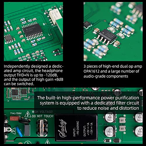 SABAJ A20d 2022 Version DAC Headphone Amplifier LDAC 24bit/96kHz,APTX/HD,SBC,AAC,Second-Generation XMOS Solution Supports DoP256 and Native DSD512,PCM 32bit/768kHz,ES9038PRO Chip with Remote Control - color: A20d 2022 (ES9038PRO)