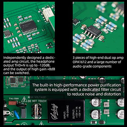 SABAJ A20d 2022 Version DAC Headphone Amplifier LDAC 24bit/96kHz,APTX/HD,SBC,AAC,Second-Generation XMOS Solution Supports DoP256 and Native DSD512,PCM 32bit/768kHz,ES9038PRO Chip with Remote Control - color: A20d 2022 (ES9038PRO)