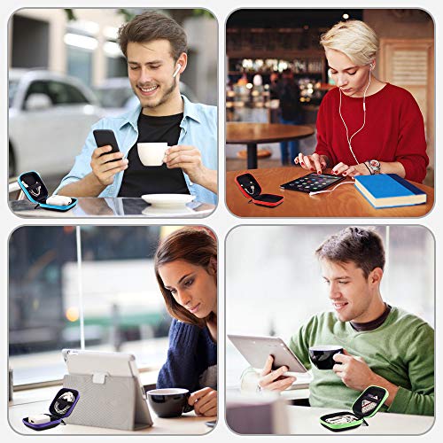 SUNGUY [2-Pack Earbud Case, Portable Square Earphone Carrying Cases with 2 Carabiners for Earphones, Earbuds, Earpieces, SD Memory Card, Camera Chips - Red+ Blue - color: Red+Blue