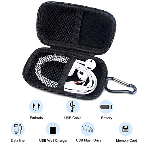 Electronic Organizer Case, Portable Clamshell Headphones Cover, Storage Bag - color: Blue