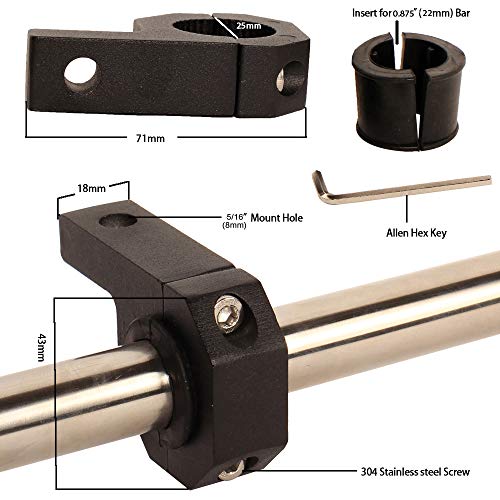 0.875" Clamps Roof Roll Cage Holder,LED Off-Road Light Horizontal Bar Tube Clamp 22mm(2pc-0.875" Clamp) - size: 0.875"