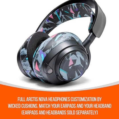 WC Side Plates for Arctis Nova Pro Wireless, Pro Wired & Nova Elite | Made by Wicked Cushions | Also fits Nova Pro Omni, 7, 7X & 7P | 90's Black - color: 90's Black