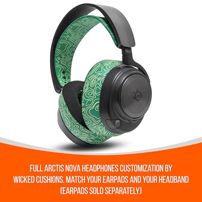 WC HeadbandZ Arctis Nova - Upgraded Silicone Headband for Arctis Nova Headsets by Wicked Cushions - Enhanced Flexibility, Comfort, and Style with Matching Earpad Designs | Emerald Tide - color: Emerald Tide