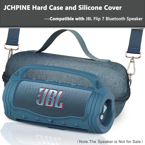 JCHPINE Silicone Cover and Carrying Case for JBL Flip 7 Portable Speaker - color: Blue