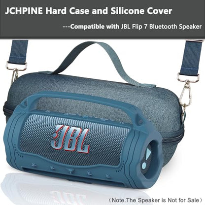 JCHPINE Silicone Cover and Carrying Case for JBL Flip 7 Portable Speaker - color: Blue