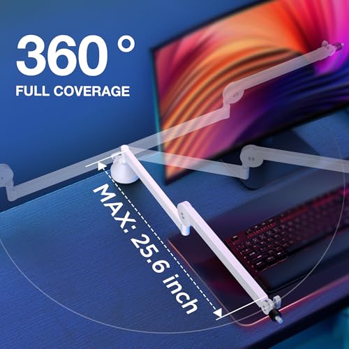 InnoGear Mic Arm Low Profile Microphone Boom Arm Mic Stand 360° Flex, White | Vibration Resistant, 3.3 lbs Weight Capacity, Extendable up to 25.6", Multiple Adapters, for Desk Thickness Within 2.75" - color: White, style: Low-profile A