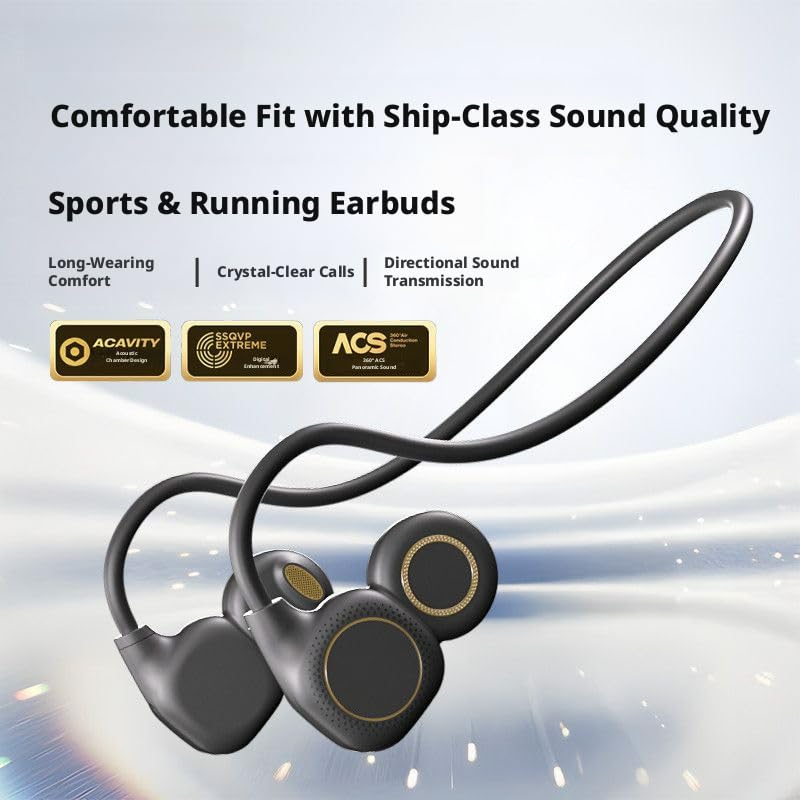 Suitable for Sports Running Headphones Open Ear Earbuds Takeaway Courier Rider Wireless Bluetooth Headset High Sound Quality Headphones for Fitness Exercise man Gift Display Power Long Battery