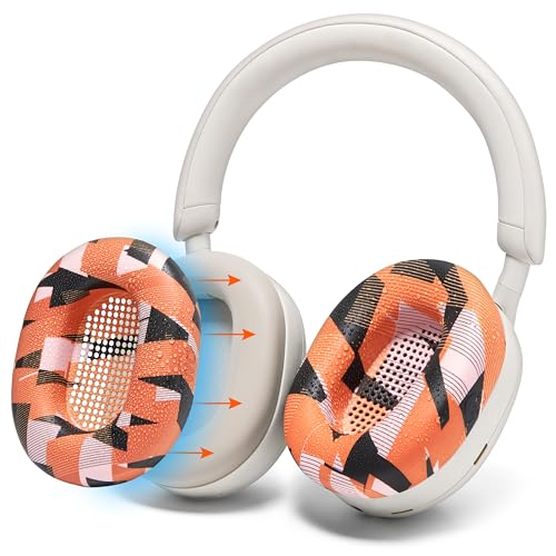 WC SweatZ XM5 - Patented Earpad Sweat Covers for Sony WH1000XM5 by Wicked Cushions | Full 360 Earpad Protection | Sweatproof & Easily Washable | Orange Prism - color: Orange Prism
