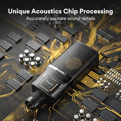 MAONO PM500 XLR Condenser Microphone, 34mm Large Diaphragm for Studio Vocal | Cardioid Pickup, Professional Studio Sound for Podcasting, Recording, Streaming, Vocals, Voice-over, Music, ASMR