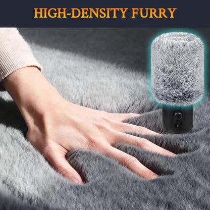 SOULWIT Microphone Furry Windscreen for Razer Seiren X, Wind Muff Pop Filter Mic Cover - Gray