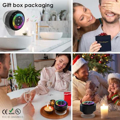 XLeader Pro Bluetooth Shower Speaker (Upgraded) Certified IPX7 Waterproof, 8W Crystal Sound&Rich Bass, 15H Playtime, with RGB Lights, Suction Cup, Silicone Lanyard, Ideal Gifts, SoundAngel Mate(2 Gen) - color: Line Light