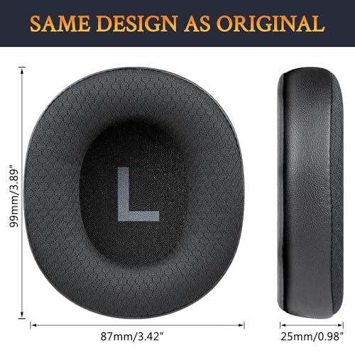 SOULWIT Earpads Replacement for OneOdio A70/A71 Over-Ear Headphones, Ear Pads Cushions with Durable Mesh Fabric, Noise Isolation Foam - A70 MF Black