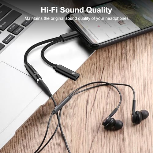 Samsung Galaxy S26 Headphone Adapter, 2 in 1 USB C to 3.5mm Aux Audio Cable | Aux Jack Adapter with 60W Fast Charging Dongle Cable for Galaxy S26 Ultra S25 A17 A56 A16 A15 iPhone 17 16 Pro Max Pixel 10a