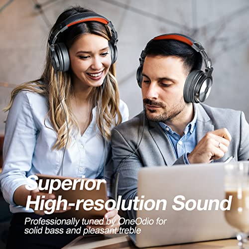 OneOdio Hi-Res Over Ear Headphones for Studio Monitoring and Mixing, Sound Isolation, Protein Leather Earcups, 50mm Driver Unit, Wired Headphones for AMP Guitar Keyboard, Pro-50, Metallic Blue - color: Metallic Blue