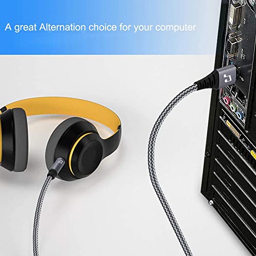 6FT USB to 3.5mm Audio Jack Adapter，USB 2.0 to 3.5mm AUX Stereo Audio Cord，Compatibility with Laptop, Speaker, Support Windows，Not Applicable to Charging and MP3, Truck, TV USB Ports
