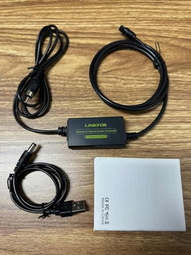 LiNKFOR 192kHz Coaxial to Optical Converter 6.6FT Coaxial to Optical SPDIF Toslink Converter with Built-in 3.3FT Toslink and 3.3FT Cable for Older TV DVD Soundbar Amplifier - style: Coaxial to SPDIF