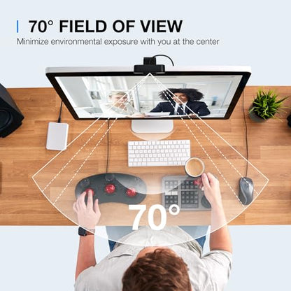 EMEET C960 2K Webcam with Microphone, PDAF, 2 Omnidirectional Mics | Streaming Camera with Privacy Cover, Plug&Play USB Webcam for Calls/Conference, Zoom/Skype/YouTube, Laptop/Desktop - style: 2K
