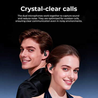 Open Ear Earbuds Bluetooth 6.0 Headphones 60hrs Playtime Wireless Earbuds with Touchscreen Charging Case Hi-Fi Stereo Over Ear Headphones Noise Cancelling 5EQ IPX7 Waterproof for Running/Workout/Gym
