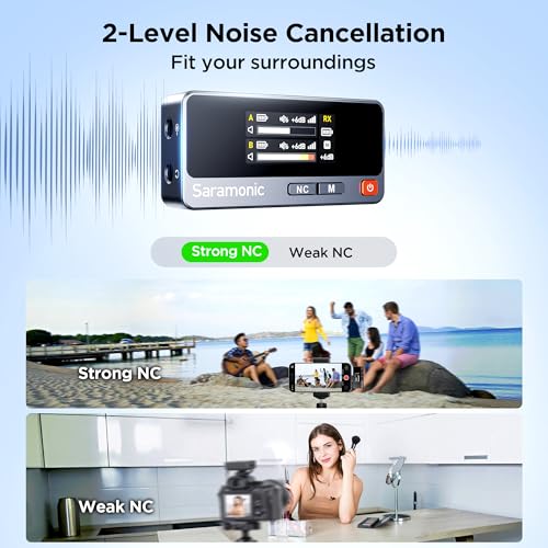 Saramonic Air Wireless Lavalier Microphones for for iPhone/Camera/Android/PC, Ultralight, 48kHz/24-bit,120dB Max SPL, 300m Range, Noise Cancelling, Lapel Microphone Wireless for Vlogging - color: USB-C + Lavalier Microphones