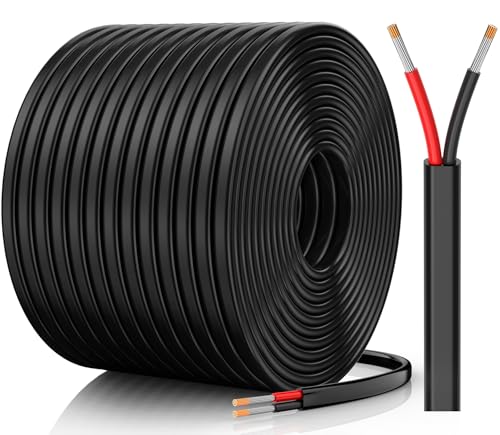 CONEPY 18게이지 와이어, 18 AWG 2 컨덕터 자동차 와이어, 18/2 케이블, 60.2m(200피트) | 무산소 주석 도금 구리 18 AWG 와이어, 자동차, 해양, 태양열, RV, 조명용 PVC 절연 유연한 12V 전기 와이어 - size: 200피트, style: 18AWG