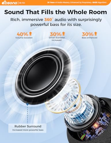 Bluetooth Shower Speaker IPX7 Waterproof: Removable Suction Cup, Black | 360° Surround Sound, Vacuum-Lock, RGB Light, Portable Wireless Speaker for Beach, Pool, Kayak, Gifts for Adults Teens - color: black