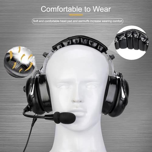 Retevis Noise Reduction Radio Headset with Mic,Racing Headset,1 Pack | Elastic Metal Bracket,for RT21 RT68 RT86 RT22,Compatible with Baofeng UV-5R/5RM, Pxton Radio,2 Way Headset Communication