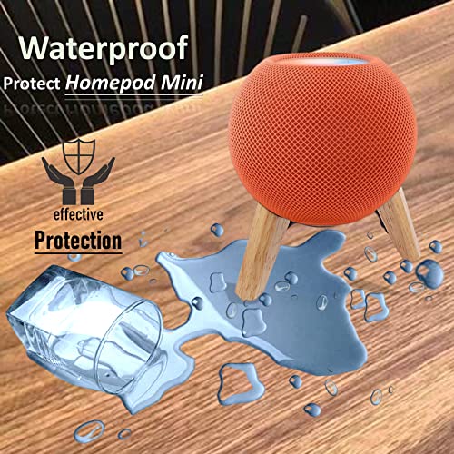 Real Wood Stand for Homepod mini smart Speaker,Desktop Bracket (White Oak) | wooden tripod with metal frame,safe stable holder mount with anti-slip silicone pad protects home pod mini on table - color: White Oak