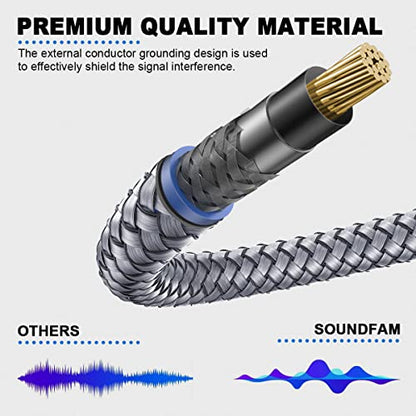 RCA Subwoofer Cable 6ft/2M RCA Cable Male to Male Gold Plated Connector for Subwoofer,Home Theater,Amplifier,TV-Grey - size: 6ft/2M, style: Subwoofer M/M