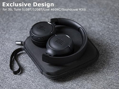 Ginsco Ultra-Slim Case Compatible with JBL Tune 510BT Bluetooth Headphones, with JBL Tune 520BT/670NC Live 460NC, Wireless On-Ear Headphones, Travel Carrying Headphone Case (Black) - color: Black