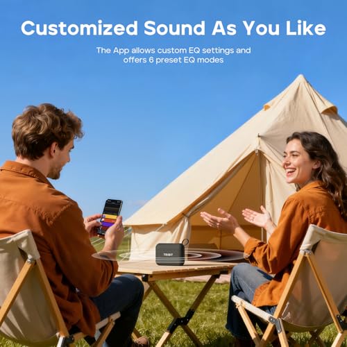 Tribit PocketGo Portable Bluetooth Speaker, 7W, IP68 Waterproof, 20H, Black - color: Black
