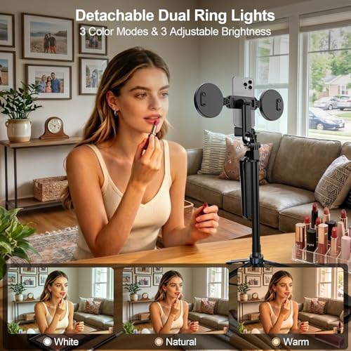 Content Creator Essentials Vlogging Kit for iPhone, Tripod & Wireless Mic | 71" Tripod with light, remote, selfie stick, phone stand. Designed for TikTok, YouTube, video recording