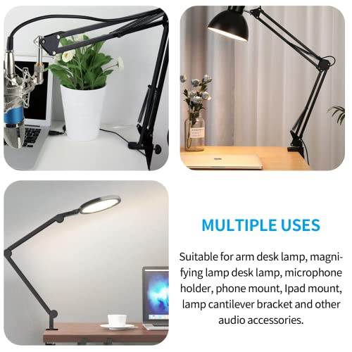 C-Clamp Base Stand Mounting Accessory, Metal Black | Table Mount Clamp, Desk Light Clamp Mount Holder, For Desktop Lamp Monitor Microphone Mic Arm Mount Stand