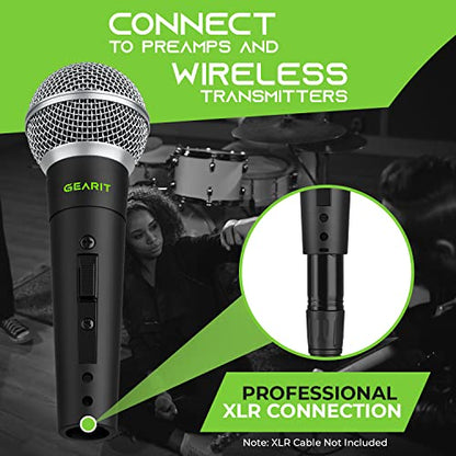 GEARit Dynamic Microphone with On Off Switch XLR Wired Handheld Vocal Mic - size: 1-Pack