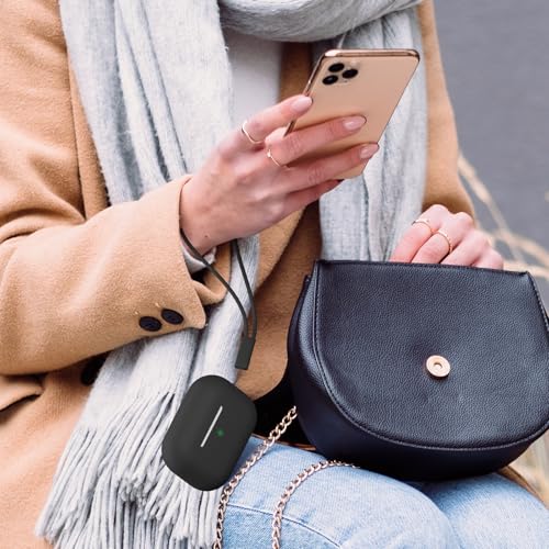 Compatible with Airpods Pro 2 Case, Soft Silicone Skin Cover Protective Cases with Cleaner kit and Lanyard Compatible for AirPod Pro 2nd Generation, Front LED Visible - Deep Space Gray