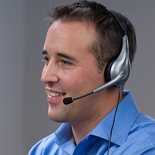 Cyber Acoustics AC-840 Mono USB Headset with Comfortable All-Day Fit | Great for Call Centers, Education and Office Use, Lightweight Build, Clear Audio