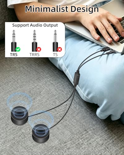 MINI Computer Speaker for Desktop,6W 3.5MM Small PC Speaker,MINI Computer Speakers USB Power with USB C Adapter and Volume Control for Monitor,Laptop,Phone,MP3(1.3M)