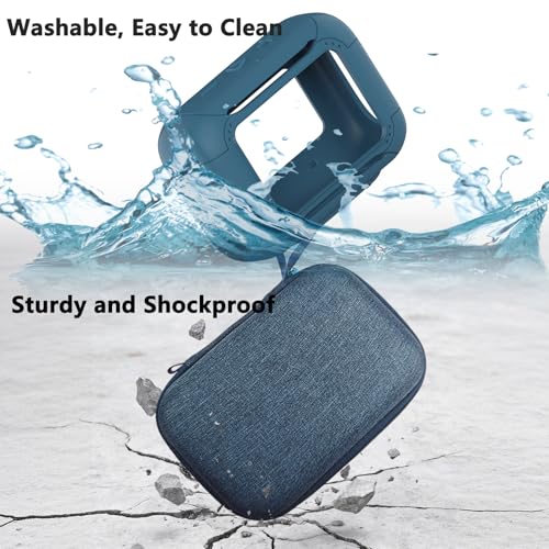 Protective Case for JBL Go 5 Portable Bluetooth Speaker | Accessories Hard Carrying Case and Silicone Cover with Metal Carabiner (Blue Case) - color: Blue Case