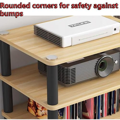 HiFi Racks Media Components Cabine, Heavy Duty Audio Component Stand, Amplifier Console Shelf Organizer, 2/3/4 Tier Speaker Audio Rack Tower(Walnut,2-Tier) - color: Walnut, size: 2-Tier